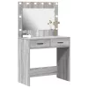  Öltözködőasztal LED fényekkel Szürke Sonoma 78,5x41x135 cm