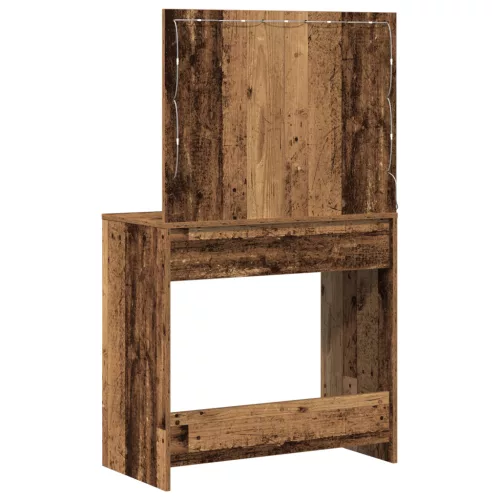  LED világítással ellátott sminktükör Öreg fa 78,5x41x135 cm