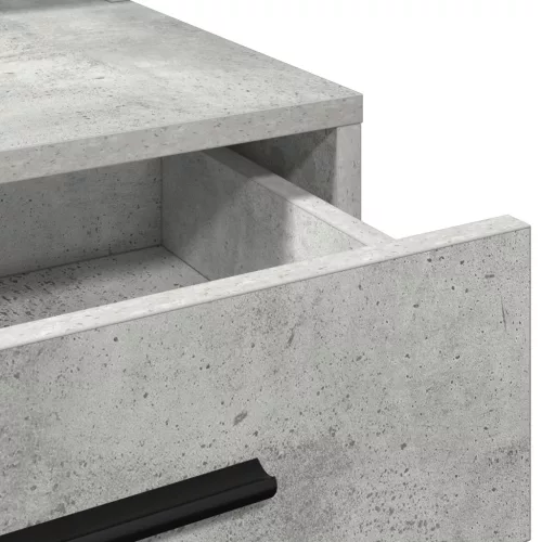  Sminkasztal LED Fényekkel Beton Szürke 79x41x135 cm