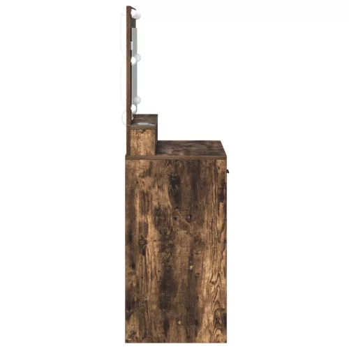  Sminkasztal LED világítással Füstölt tölgy 79x41x135 cm