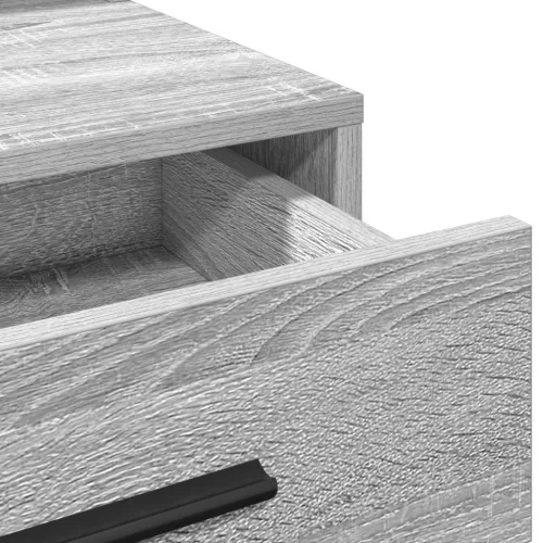  LED világítással ellátott sminkasztal - szürke, Sonoma, 79x41x135 cm