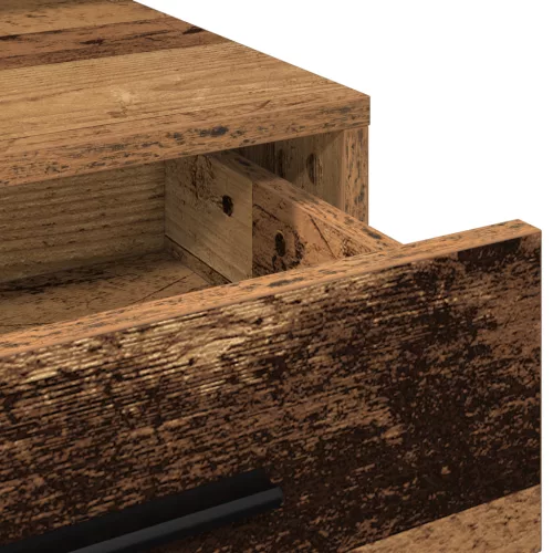  LED-es öltöztetőasztal régi fa hatással 79x41x135 cm