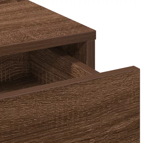  Tükörasztal LED világítással, barna tölgy, 50x41x135 cm