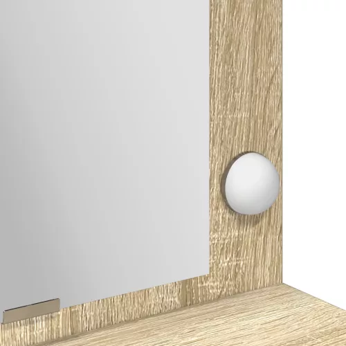  LED-es lámpás öltözködőasztal Sonoma tölgy 100x41x135 cm