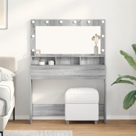  világító sminktükör - Szürke Sonoma, 100x41x135 cm