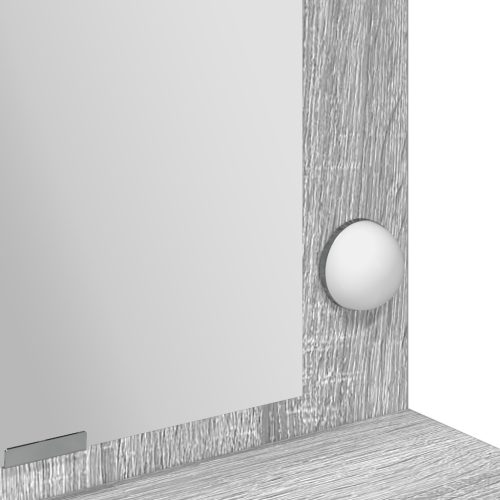  világító sminktükör - Szürke Sonoma, 100x41x135 cm
