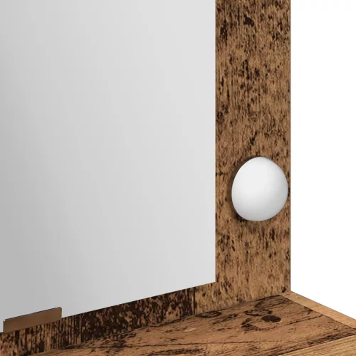  Öltözőasztal LED lámpákkal - Vintage fa - 100x41x135 cm