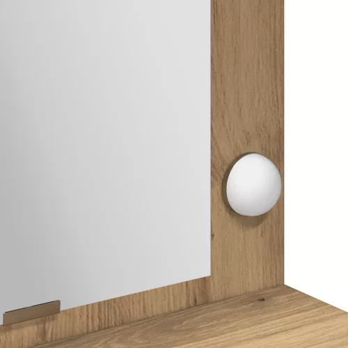  Sminkasztal LED fényekkel Mesterséges tölgyből, 100x41x135 cm