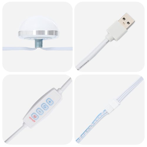  LED-es sminktükör fehér 50x41x135 cm