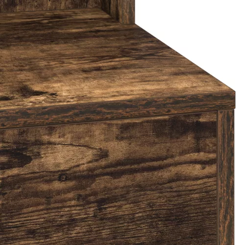  Tükörasztal LED Fényekkel Füstölt Tölgy 50x41x135 cm