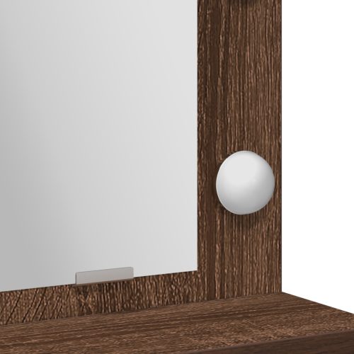  Sminkasztal LED világítással - Barna tölgy - 50x41x135 cm