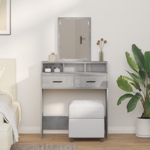 Sminkasztal Fiókokkal Beton Szürke 79x41x140 cm