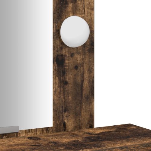  Sminkasztal LED Világítással Füstölt Tölgy 50x41x140 cm