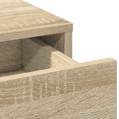  LED-es sminkasztal Sonoma tölgyből 79x41x140 cm