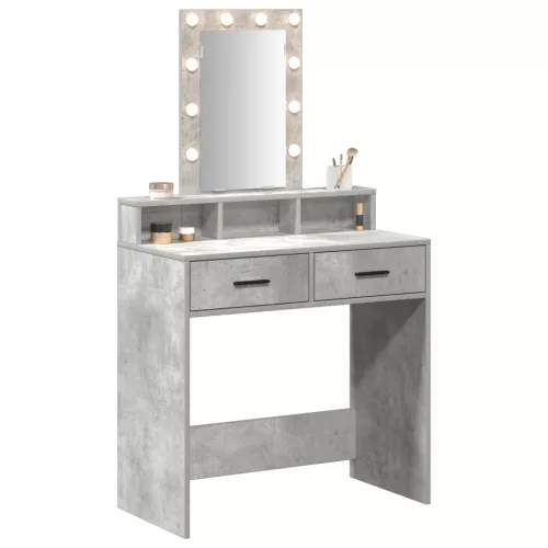  LED világításos sminktükör - Beton szürke 79x41x140 cm