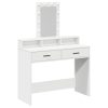  LED világítással ellátott sminkasztal Fehér 100x41x140 cm