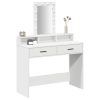  LED világítással ellátott sminkasztal Fehér 100x41x140 cm