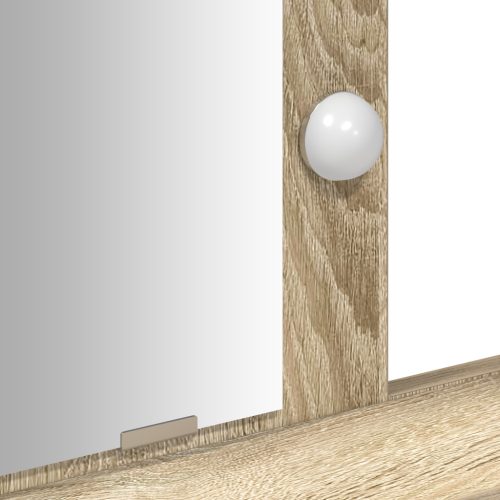  LED világítással ellátott sminkasztal Sonoma tölgy 100x41x140 cm