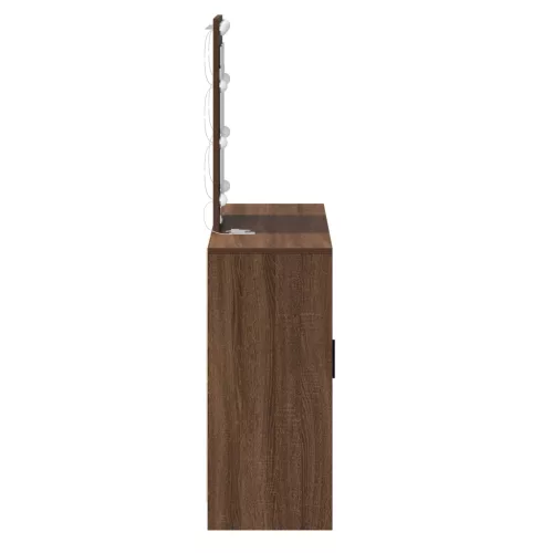  LED világítással ellátott sminkasztal Barna tölgy 102x33x135 cm