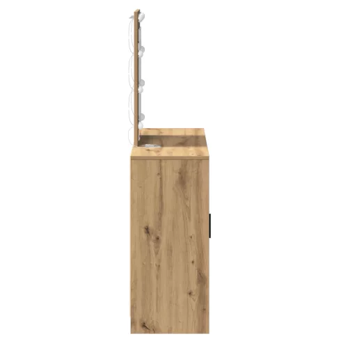  Öltözőasztal LED lámpákkal Kézműves Tölgy 102x33x135 cm