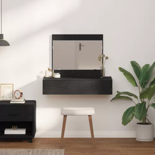  Fali sminkasztal fekete tölgy 83x40x70 cm