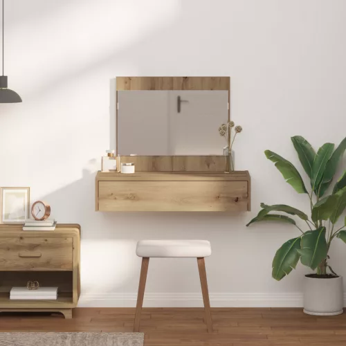  Fali Sminkasztal Kézműves Tölgyfa 83x40x70 cm