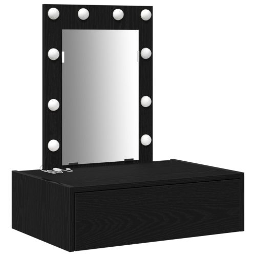  Falra Szerelhető Piperasztal LED Világítással - Fekete tölgy