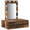  Fali Sminkasztal LED Fényekkel Füstölt Tölgyben