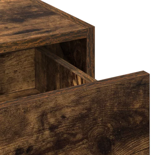  Fali Sminkasztal LED Fényekkel Füstölt Tölgyben