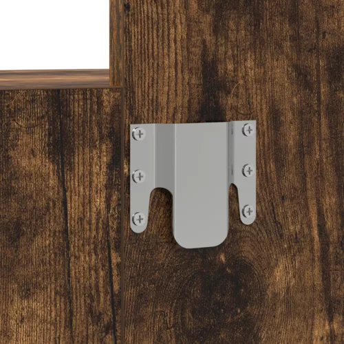  Fali Sminkasztal LED Fényekkel Füstölt Tölgyben