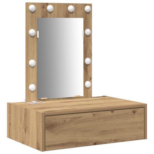  Fali Öltözőasztal LED Fénnyel - Művészi Tölgy