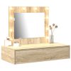  Fali sminkasztal LED világítással Sonoma tölgy