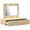  Fali sminkasztal LED világítással Sonoma tölgy