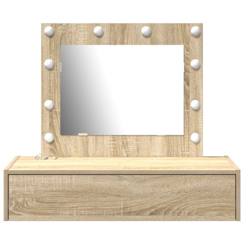  Fali sminkasztal LED világítással Sonoma tölgy