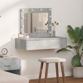  Fali öltözőasztal LED világítással Beton Szürke