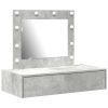  Fali öltözőasztal LED világítással Beton Szürke