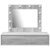  Fali Sminkasztal LED Lámpákkal Szürke Sonoma