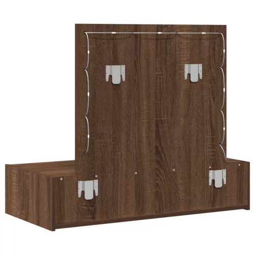  Fali öltözködő asztal LED világítással Barna tölgy