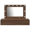  Falra Akasztható Öltöztető Asztal LED Fényekkel Barna Tölgy