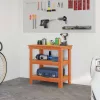  Munkapad polcokkal Viaszbarna 78.5 x 50 x 80 cm Tömör fenyőfa