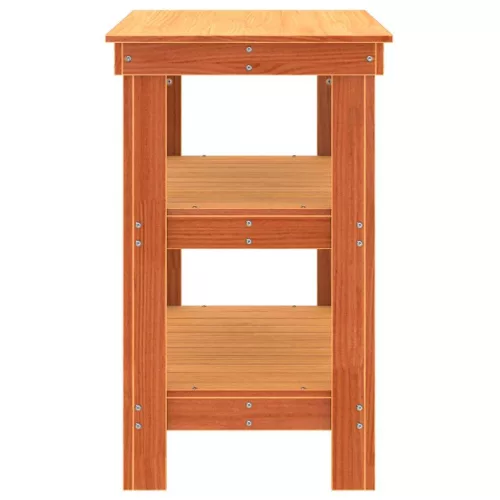  Munkapad polcokkal Viaszbarna 78.5 x 50 x 80 cm Tömör fenyőfa