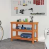  Munkapad polcokkal Viaszbarna 110.5 x 50 x 80 cm Tömör fenyőfa