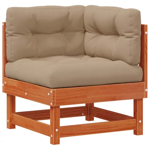  2 Darab Kerti Sarokkanapé Tömör fenyő Viaszbarna