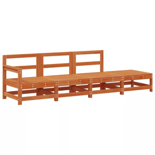  Sarokkanapé egységek Viaszbarna 252 x 62 x 70,5 cm Tömör fenyő