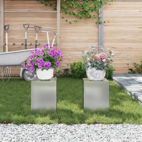  Kültéri Növénytartók Pillér 2 db 24x24x35 cm Galvanizált Acél