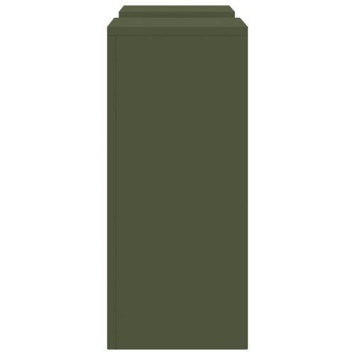  Kültéri növénytartók Pillér 2 db Olívazöld 24x24x55 cm Acél