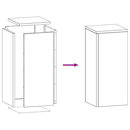  Kültéri növénytartók pillér 2 db 24x24x55 cm galvanizált acél