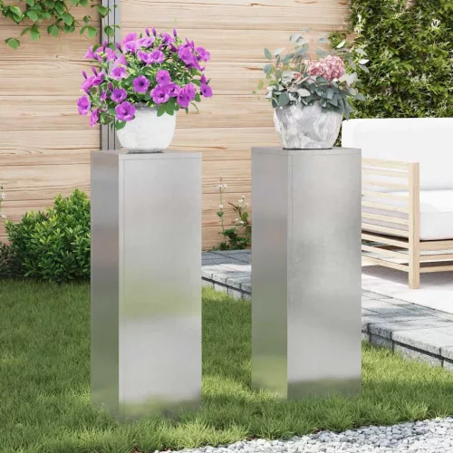  Növényállvány 2 pcs Ezüst 24 x 24 x 75 cm Rozsdamentes acél