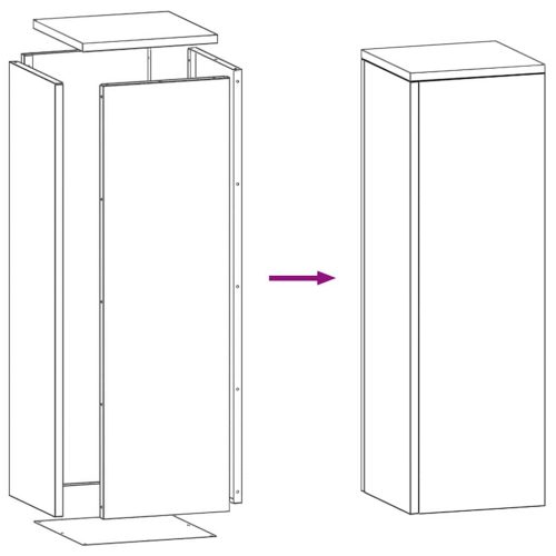  Növényállvány 2 pcs Ezüst 24 x 24 x 75 cm Horganyzott acél