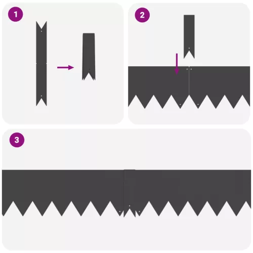  pázsitélvédők 20 db Fekete 100x0.5x15 cm Műanyag